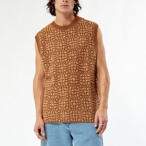Sz Medium Mens Pacsun Sleeveles Ribbed crew neckline crochet knit Fabricatn vest